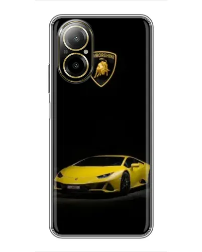 Чехол для Realme C67 с картинкой «Lamborghini желтый акцент»