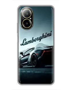 Чехол для Realme C67 с картинкой «Классическая надпись Lamborghini»