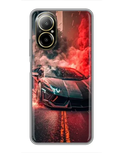Чехол для Realme C67 с картинкой «Lamborghini красный дым»