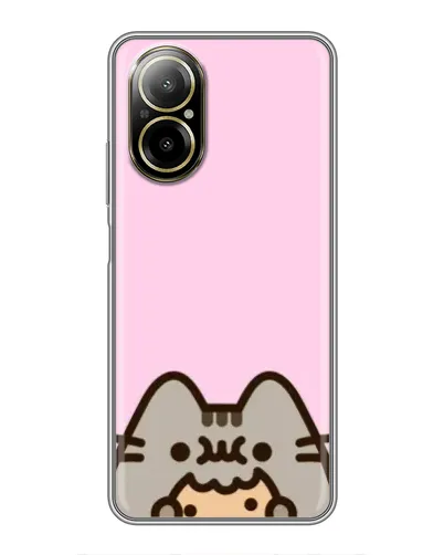 Чехол для Realme C67 с картинкой «Pusheen и печенье»