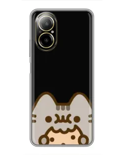 Чехол для Realme C67 с картинкой «Пушин на черном»