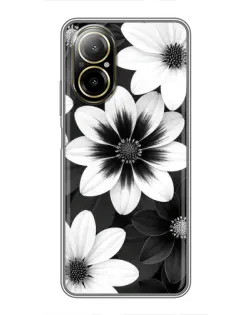 Чохол для Realme C67 з картинкою «Монохромні айстри»