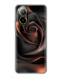 Чохол для Realme C67 з картинкою «Шовкова чорна троянда»