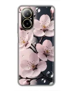 Чохол для Realme C67 з картинкою «Ніжня сакура та краплі»