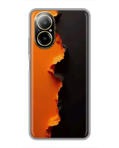 Чехол для Realme C67 с картинкой «Оранжевый разлом»