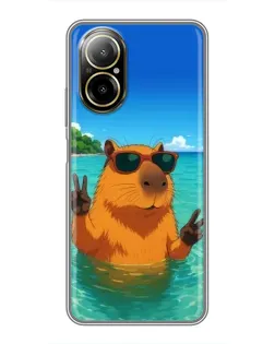 Чехол для Realme C67 с картинкой «Морская капибара» Чехол для Realme C67 с картинкой «Морская капибара»