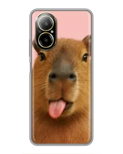 Чехол для Realme C67 с картинкой «Капибара с языком» Чехол для Realme C67 с картинкой «Капибара с языком»