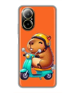 Чехол для Realme C67 с картинкой «Капибара на скутере» Чехол для Realme C67 с картинкой «Капибара на скутере»