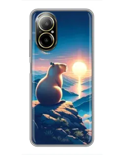 Чехол для Realme C67 с картинкой «Закат солнца с капибарой» Чехол для Realme C67 с картинкой «Закат солнца с капибарой»