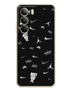 Чехол для Realme C71 с картинкой «Nike Black Pattern»