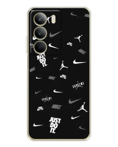 Чехол для Realme C71 с картинкой «Nike Black Pattern»