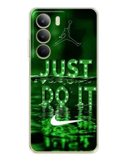 Чехол для Realme C71 с картинкой «Зеленый неоновый Nike»