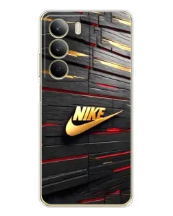 Чехол для Realme C71 с картинкой «Золотой Nike на металле»