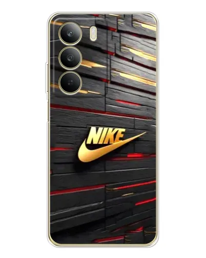 Чехол для Realme C71 с картинкой «Золотой Nike на металле»