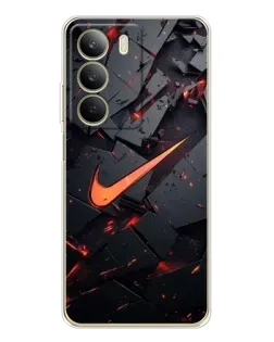 Чехол для Realme C71 с картинкой «Nike — эффект разломов»