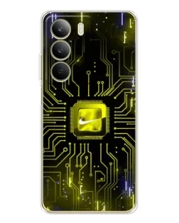 Чехол для Realme C71 с картинкой «Nike — золотая искра»