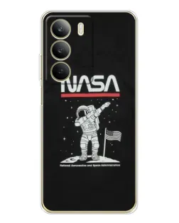 Чехол для Realme C71 с картинкой «NASA — шагаем по Луне»