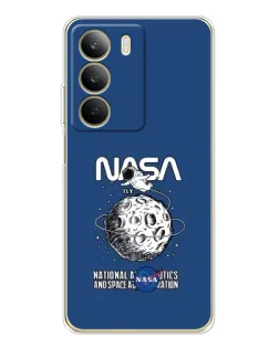 Чехол для Realme C71 с картинкой «NASA — лунная миссия»