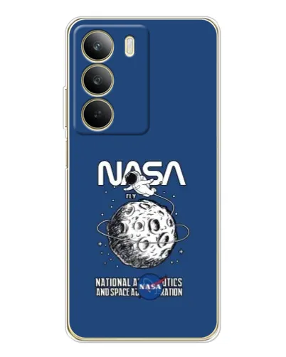 Чехол для Realme C71 с картинкой «NASA — лунная миссия»