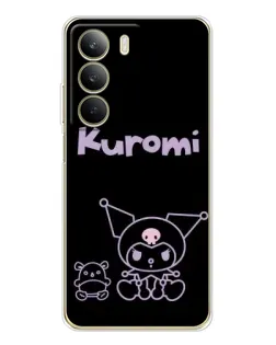 Чехол для Realme C71 с картинкой «Kuromi — черный минимализм»