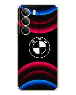 Чехол для Realme C71 с картинкой «Логотип BMW и неоновые дуги»