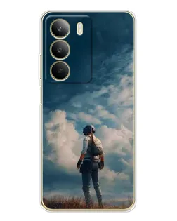 Чохол для Realme C71 з картинкою «Герой PUBG на скелі»