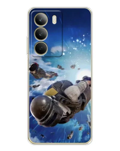 Чехол для Realme C71 с картинкой «Десант PUBG — прыжок»