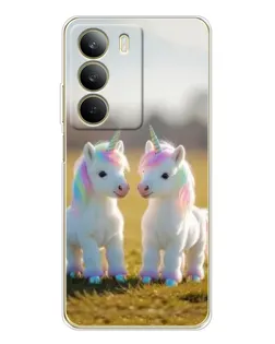 Чехол для Realme C71 с картинкой «Пара единорогов»