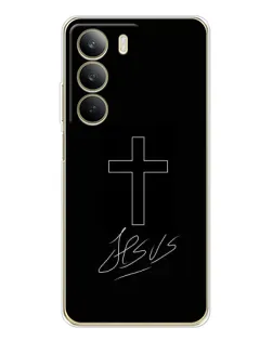Чехол для Realme C71 с картинкой «Графический крест Jesus» Чехол для Realme C71 с картинкой «Графический крест Jesus»