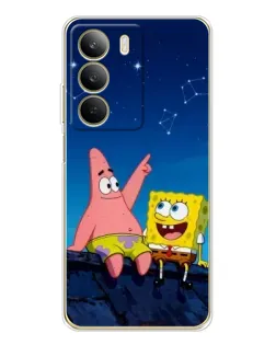 Чехол для Realme C71 с картинкой «Губка Боб и Патрик ночью»