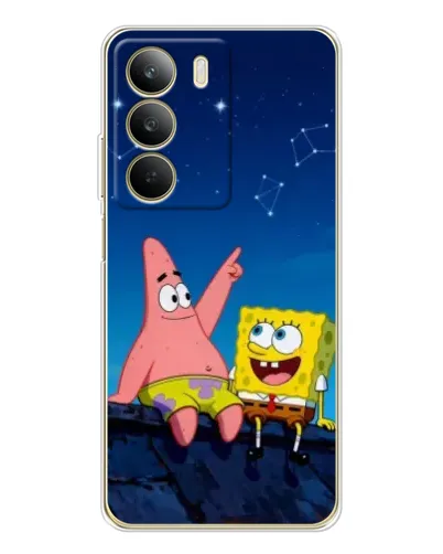 Чехол для Realme C71 с картинкой «Губка Боб и Патрик ночью»