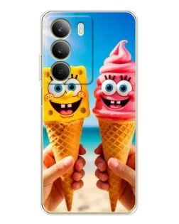 Чехол для Realme C71 с картинкой «Спанч Боб мороженое»