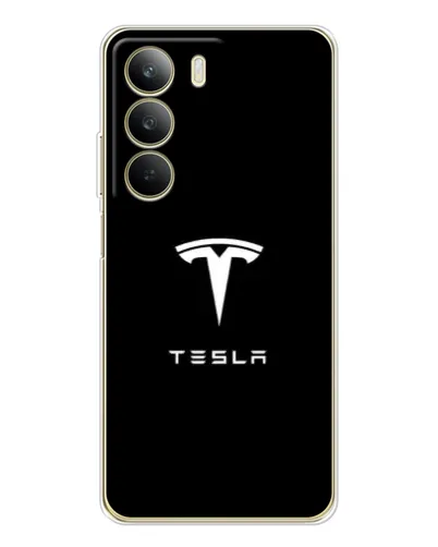 Чехол для Realme C71 с картинкой «Tesla White Logo»