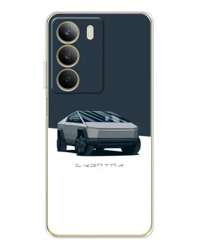 Чехол для Realme C71 с картинкой «Серебристый Cybertruck Tesla»