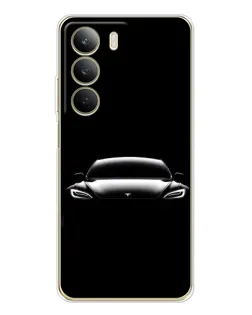 Чехол для Realme C71 с картинкой «Фары Tesla Night»