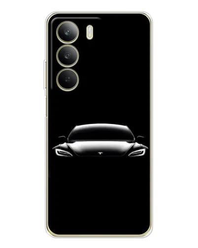 Чехол для Realme C71 с картинкой «Фары Tesla Night»