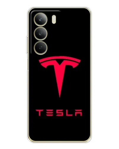 Чехол для Realme C71 с картинкой «Tesla Red Logo»