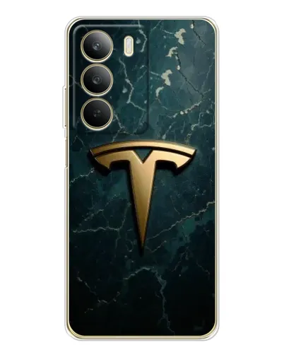 Чехол для Realme C71 с картинкой «Мраморная Tesla Gold»