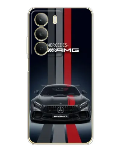 Чехол для Realme C71 с картинкой «Mercedes — белый карбон»