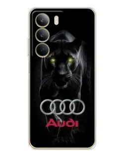 Чехол для Realme C71 с картинкой «Пантера и Audi»