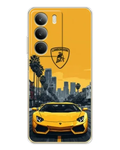 Чехол для Realme C71 с картинкой «Желтый Lamborghini город» Чехол для Realme C71 с картинкой «Желтый Lamborghini город»