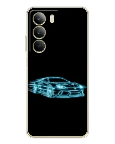 Чехол для Realme C71 с картинкой «Неоновый контур Lamborghini» Чехол для Realme C71 с картинкой «Неоновый контур Lamborghini»