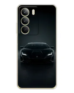 Чехол для Realme C71 с картинкой «Черный Lamborghini Aventador»