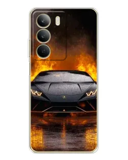 Чехол для Realme C71 с картинкой «Lamborghini в огне»