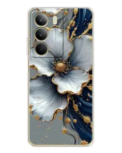 Чохол для Realme C71 з картинкою «Біла квітка та золотий флюїд»
