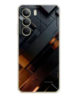 Чохол для Realme C71 з картинкою «Чорні геометричні блоки»