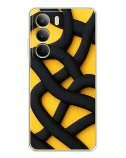 Чохол для Realme C71 з картинкою «Чорне жовте переплетення»