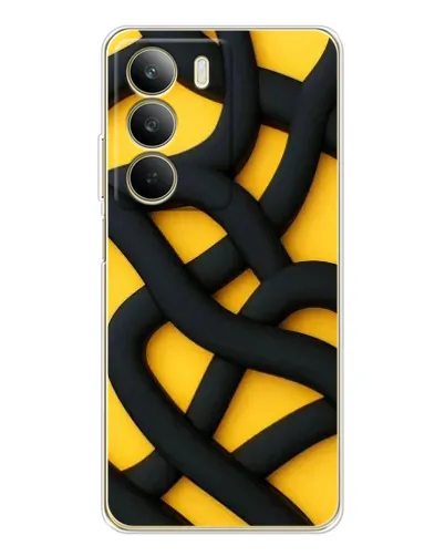 Чохол для Realme C71 з картинкою «Чорне жовте переплетення» Чохол для Realme C71 з картинкою «Чорне жовте переплетення»