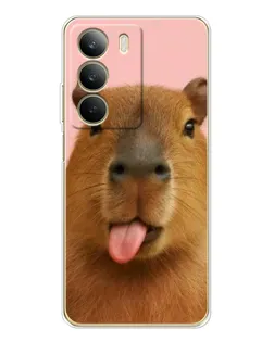 Чехол для Realme C71 с картинкой «Капибара с языком»