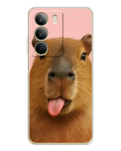 Чехол для Realme C71 с картинкой «Капибара с языком»